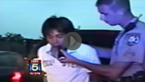Police baton in the throat - USA style!