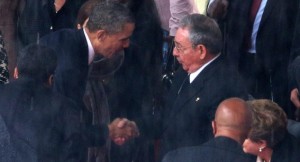 Barack Obama Raul Castro Shake Hands
